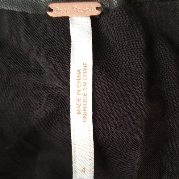 Faux Leather Free People Black Mini Skirt - Picture 5 of 5
